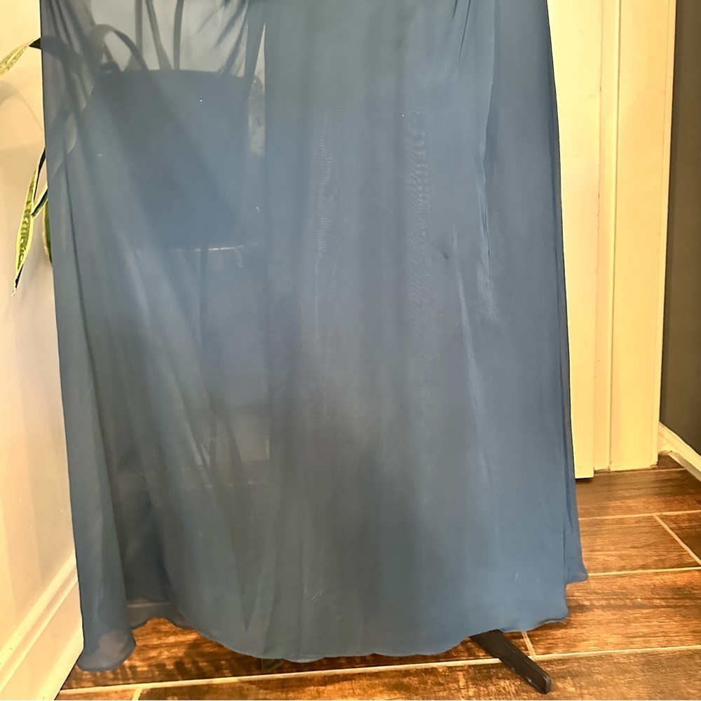 Azazie Deep Blue Maxi Dress - Picture 4 of 14